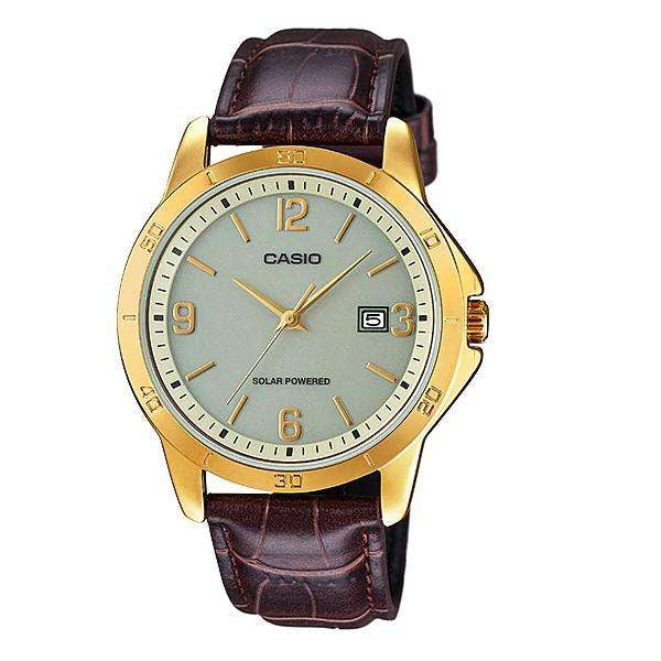 CASIO COLLECTION CASUAL SOLAR POWERED - LEATHER GOLD — Ansicht 1