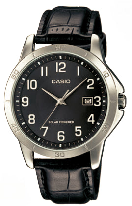 CASIO COLLECTION CASUAL SOLAR POWERED - LEATHER, BLACK — Ansicht 1