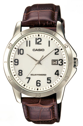 CASIO COLLECTION CASUAL SOLAR POWERED - LEATHER, WHITE — Ansicht 1