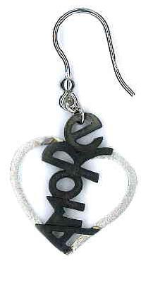 AMBROSINI JEWELS - ORECCHINI ARGENTO 925Â° cuore finitura bianca satinata scritta brunita — Ansicht 1
