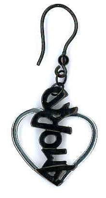 AMBROSINI JEWELS - ORECCHINI ARGENTO 925Â° cuore finitura bianca lucida scritta brunita — Ansicht 1