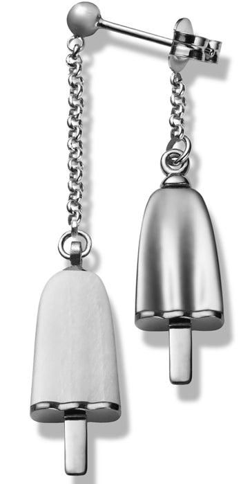 AMBROSINI JEWELS - ORECCHINI doppi ARGENTO 925Â° ghiacciolo finitura bianca pietra bianca — Ansicht 1
