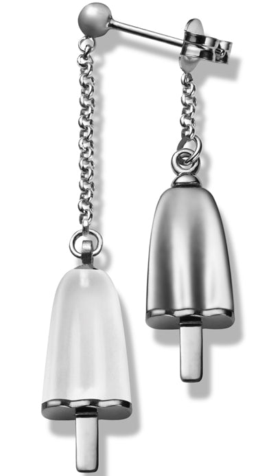 AMBROSINI JEWELS - ORECCHINI doppi ARGENTO 925Â° ghiacciolo finitura bianca pietra ghiaccio — Ansicht 1