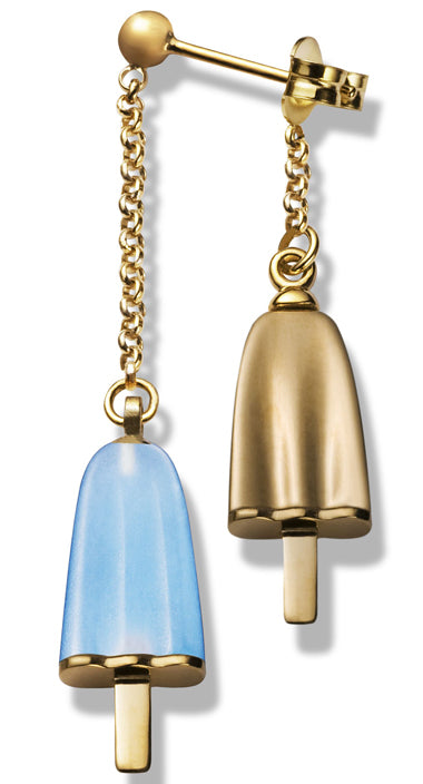 AMBROSINI JEWELS - ORECCHINI doppi ARGENTO 925° ghiacciolo finitura rosé pietra azzurra — Ansicht 1