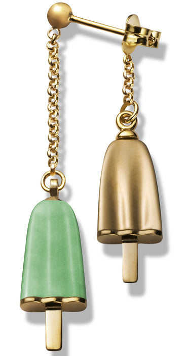 AMBROSINI JEWELS - ORECCHINI doppi ARGENTO 925° ghiacciolo finitura rosé pietra verde — Ansicht 1