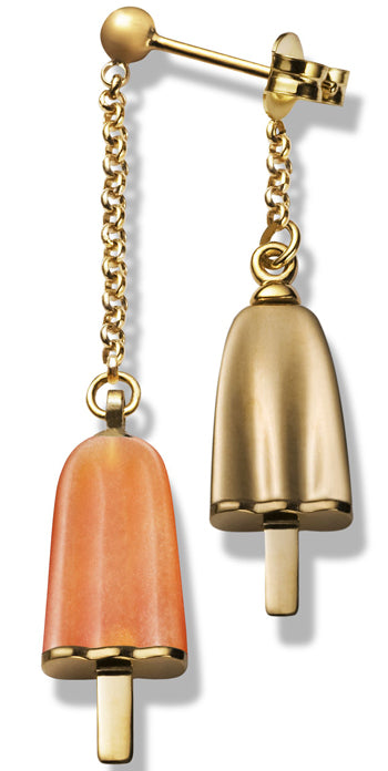 AMBROSINI JEWELS - ORECCHINI doppi ARGENTO 925° ghiacciolo finitura rosé pietra arancio — Ansicht 1