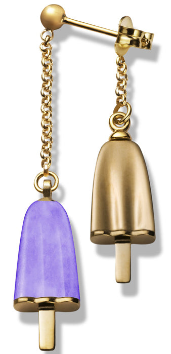 AMBROSINI JEWELS - ORECCHINI doppi ARGENTO 925° ghiacciolo finitura rosé pietra viola — Ansicht 1