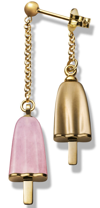 AMBROSINI JEWELS - ORECCHINI doppi ARGENTO 925° ghiacciolo finitura rosé pietra rosa — Ansicht 1