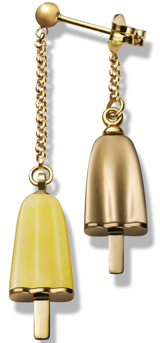 AMBROSINI JEWELS - ORECCHINI doppi ARGENTO 925° ghiacciolo finitura rosé pietra gialla — Ansicht 1