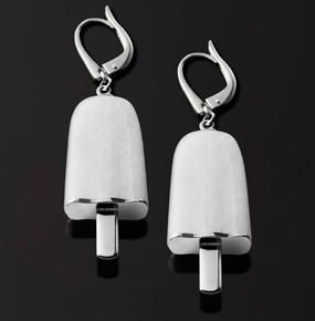 AMBROSINI JEWELS - ORECCHINI ARGENTO 925Â° ghiacciolo finitura bianca pietra bianca medi (21x14 mm) — Ansicht 1