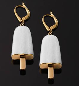 AMBROSINI JEWELS - ORECCHINI ARGENTO 925° ghiacciolo finitura rosé pietra bianca medi (21x14 mm) — Ansicht 1