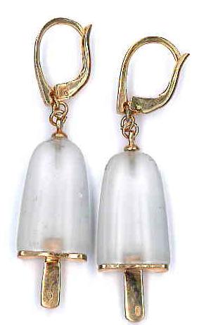 AMBROSINI JEWELS - ORECCHINI ARGENTO 925° ghiacciolo finitura rosé pietra ghiaccio medi (21x14 mm) — Ansicht 1