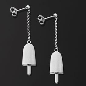 AMBROSINI JEWELS - ORECCHINI ARGENTO 925Â° ghiacciolo finitura bianca pietra bianca piccoli (14x8mm) — Ansicht 1