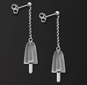 AMBROSINI JEWELS - ORECCHINI ARGENTO 925Â° ghiacciolo finitura bianca pietra ghiaccio piccoli (14x8mm) — Ansicht 1