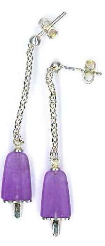 AMBROSINI JEWELS - ORECCHINI ARGENTO 925Â° ghiacciolo finitura bianca pietra viola piccoli (14x8mm) — Ansicht 1