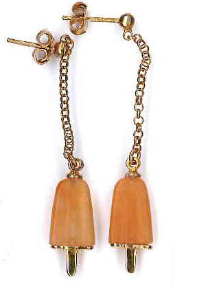 AMBROSINI JEWELS - ORECCHINI ARGENTO 925° ghiacciolo finitura rosé pietra arancio piccoli (14x8mm) — Ansicht 1