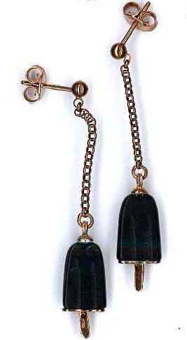 AMBROSINI JEWELS - ORECCHINI ARGENTO 925° ghiacciolo finitura rosé pietra nera piccoli (14x8mm) — Ansicht 1