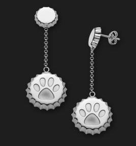 AMBROSINI JEWELS - ORECCHINI ARGENTO 925Â° tappo finitura bianca zampa — Ansicht 1