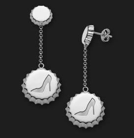 AMBROSINI JEWELS - ORECCHINI ARGENTO 925Â° tappo finitura bianca scarpa — Ansicht 1
