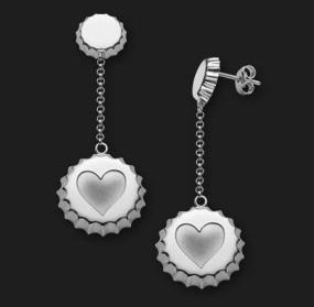AMBROSINI JEWELS - ORECCHINI ARGENTO 925Â° tappo finitura bianca cuore — Ansicht 1