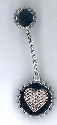 AMBROSINI JEWELS - ORECCHINI ARGENTO 925Â° tappo finitura bianca con pietre cuore — Ansicht 1