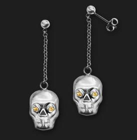 AMBROSINI JEWELS - ORECCHINI ARGENTO 925Â° teschio finitura bianca — Ansicht 1