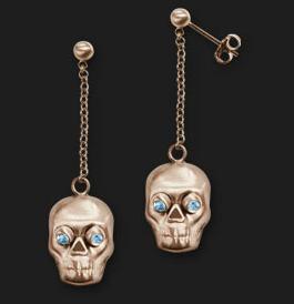 AMBROSINI JEWELS - ORECCHINI ARGENTO 925° teschio finitura rosé — Ansicht 1