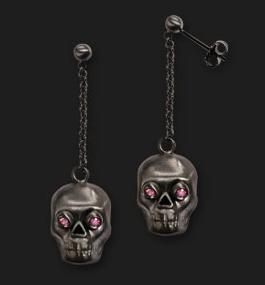 AMBROSINI JEWELS - ORECCHINI ARGENTO 925Â° teschio finitura brunita — Ansicht 1
