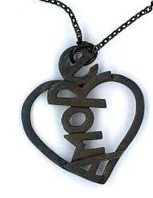 AMBROSINI JEWELS - PENDENTE ARGENTO 925Â° cuore finitura brunita satinata — Ansicht 1