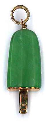 AMBROSINI JEWELS - PENDENTE ARGENTO 925° ghiacciolo finitura rosé pietra verde grande (26x15 mm) — Ansicht 1