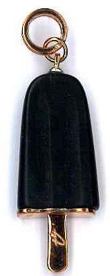 AMBROSINI JEWELS - PENDENTE ARGENTO 925° ghiacciolo finitura rosé pietra nera grande (26x15 mm) — Ansicht 1