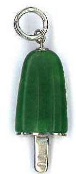 AMBROSINI JEWELS - PENDENTE ARGENTO 925Â° ghiacciolo finitura bianca pietra verde medio (29.5x13 mm) — Ansicht 1