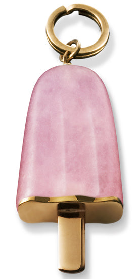 AMBROSINI JEWELS - PENDENTE ARGENTO 925° ghiacciolo finitura rosé pietra rosa medio (29.5x13 mm) — Ansicht 1