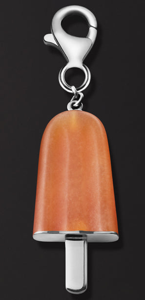 AMBROSINI JEWELS - PENDENTE ARGENTO 925Â° ghiacciolo finitura bianca pietra arancio piccolo (21x14 mm) — Ansicht 1