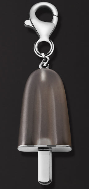 AMBROSINI JEWELS - PENDENTE ARGENTO 925Â° ghiacciolo finitura bianca pietra marrone piccolo (21x14 mm) — Ansicht 1