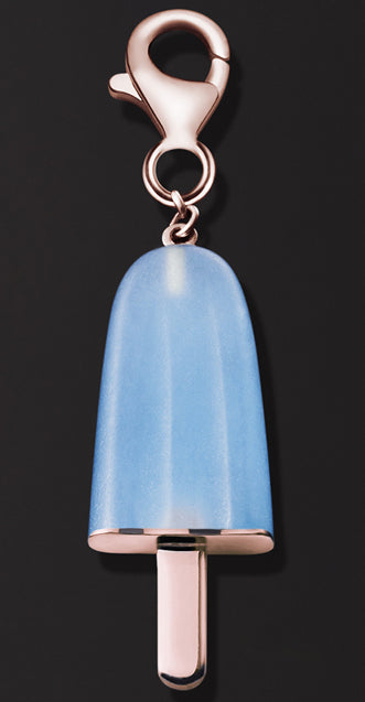 AMBROSINI JEWELS - PENDENTE ARGENTO 925° ghiacciolo finitura rosé pietra azzurra piccolo (21x14 mm) — Ansicht 1