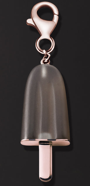 AMBROSINI JEWELS - PENDENTE ARGENTO 925° ghiacciolo finitura rosé pietra marrone piccolo (21x14 mm) — Ansicht 1