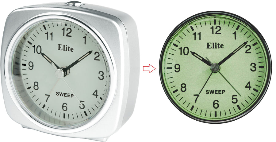 ELITE Sveglia silent con luce e snooze. quadrante fosforescente - ARGENTO - Silent alarm clock with light and snooze. phosphorescent dial - SILVER — Ansicht 1