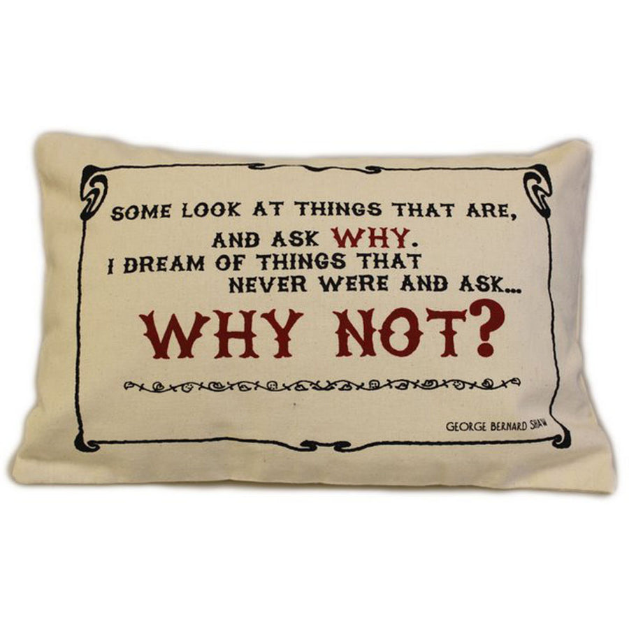 CUSCINI LETTERARI - Copricuscino in Juta lavata / Cotton pillow case WHY NOT - Size 38x25cm — Ansicht 1