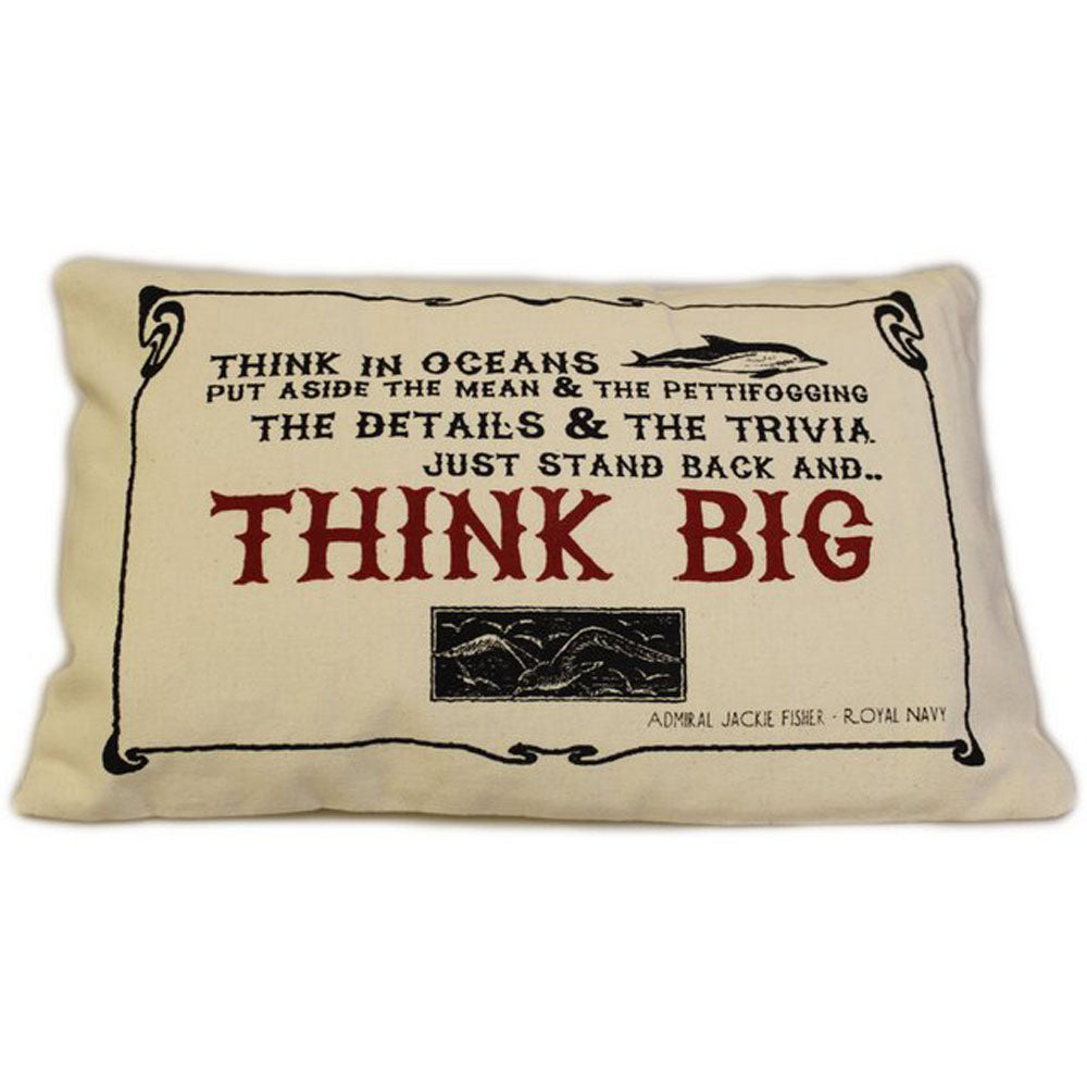CUSCINI LETTERARI - Copricuscino in Juta lavata / Cotton pillow case THINK BIG - Size 38x25cm — Ansicht 1