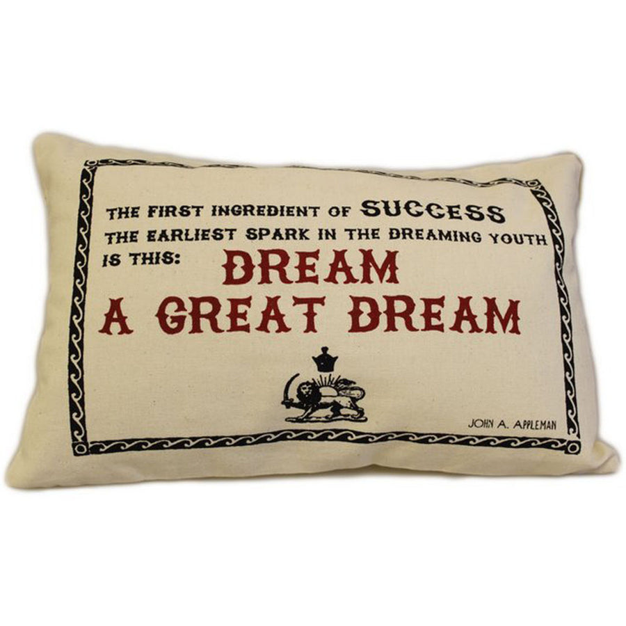 CUSCINI LETTERARI - Copricuscino in Juta lavata / Cotton pillow case GREAT DREAM - Size 38x25cm — Ansicht 1