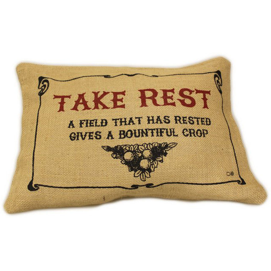 CUSCINI LETTERARI - Copricuscino in Juta lavata / Juta washed pillow case TAKE REST - Size 38x25cm — Ansicht 1