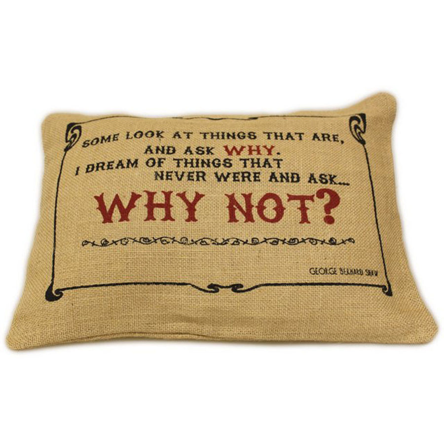CUSCINI LETTERARI - Copricuscino in Juta lavata / Juta washed pillow case WHY NOT - Size 38x25cm — Ansicht 1