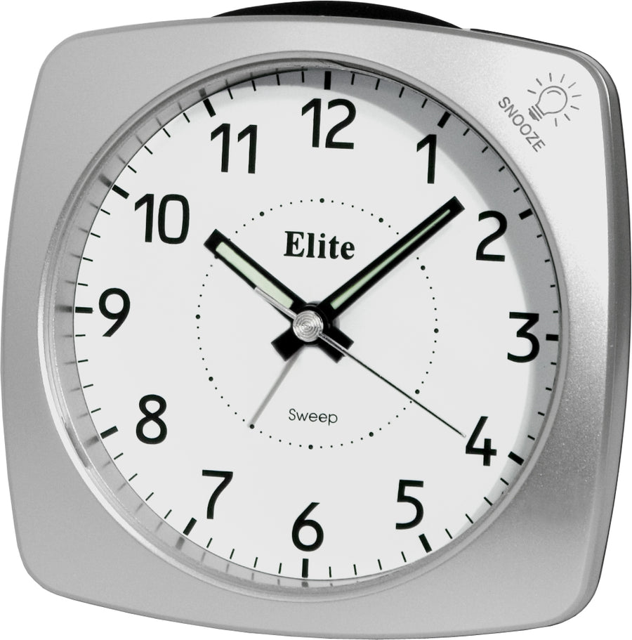 ELITE Sveglia silent con luce e snooze - ARGENTO - Silent alarm clock with light and snooze - SILVER — Ansicht 1