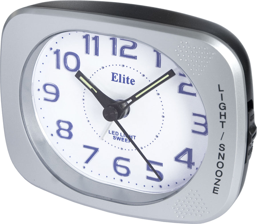 ELITE Sveglia silent con luce LED e snooze - ARGENTO - Silent alarm clock with LED light and snooze - SILVER — Ansicht 1
