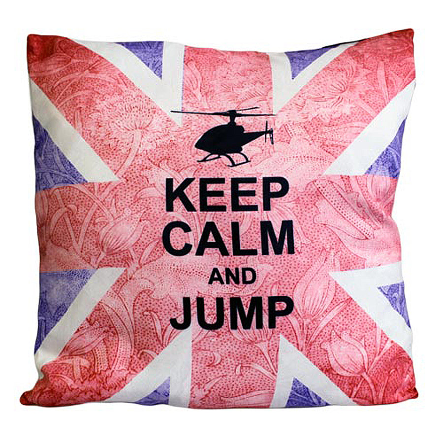 CUSCINI LETTERARI - Copricuscino in Juta lavata / Cotton pillow case KEEP CALM AND JUMP - Size 40x40cm — Ansicht 1