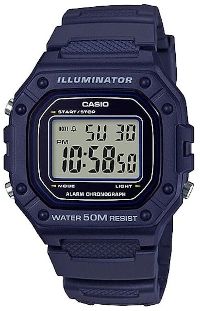 CASIO TIMELESS COLLECTION SPORT ILLUMINATOR WR 50M, ALARM, CHRONOGRAPH - BLUE — Ansicht 1